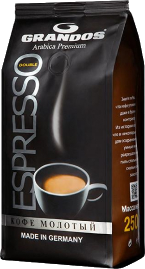 GRANDOS. Espresso молотый 250 гр. мягкая упаковка