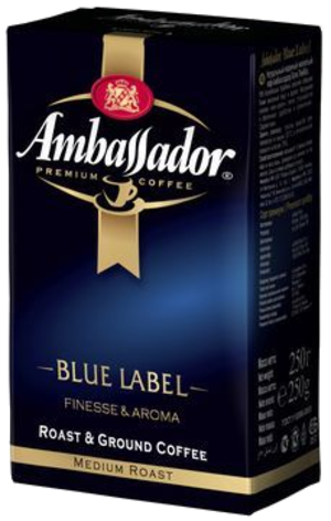 Ambassador. BLUE LABEL мол. 250 гр. вакуумная упаковка (пакет)