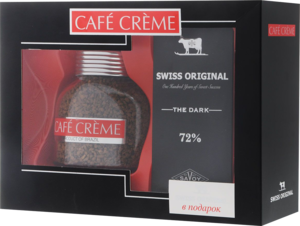 CAFE CREME. Растворимый сублимированный + Swiss Original  горький подарочный набор 200 гр. карт.упаковка