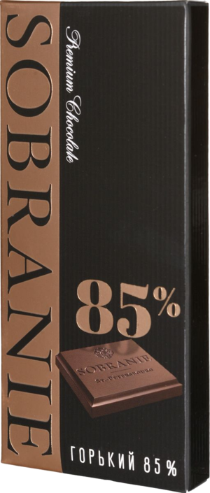SOBRANIE. Горький шоколад 85% 45 гр. карт.пачка