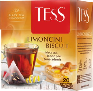TESS. Limoncini Biscuit (черный) пирамидки карт.пачка, 20 пирамидки