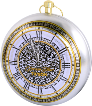 TIPSON. Новый год. Dream Time Collection Clocks Silver/ Время Мечты Серебряные Часы 30 гр. жест.банка