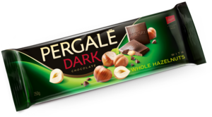 Pergale. Dark with whole Hazelnuts 250 гр. мягкая упаковка