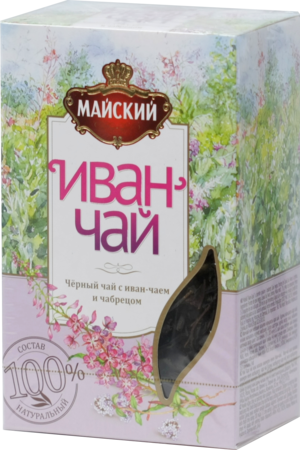 Майский. Иван-чай с черным чаем и чабрецом 75 гр. карт.пачка
