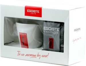 EGOISTE. Подарочный набор Noir + чашка 100 гр. карт.упаковка