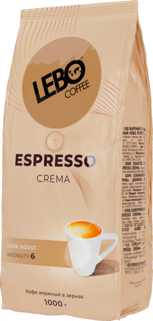 LEBO. Espresso. Crema (зерновой) 1 кг. мягкая упаковка