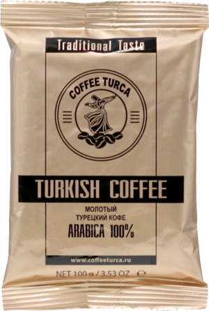 COFFEE TURCA. Молотый (коричневая упаковка) 100 гр. мягкая упаковка