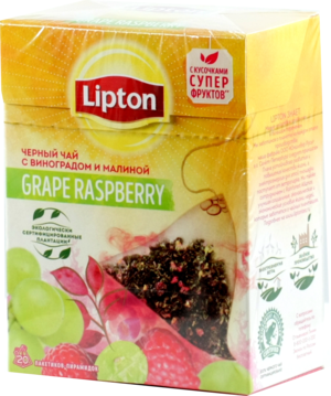 Lipton. Grape Raspberry пирамидки карт.пачка, 20 пирамидки