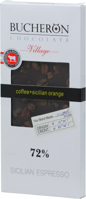 BUCHERON. Village Горький шоколад с зернами кофе и апельсином 100 гр. карт.пачка