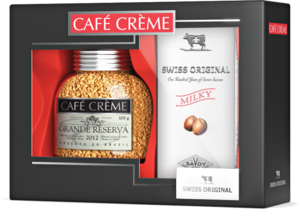 CAFE CREME. Grande Reserva + Swiss Original молочный с фундуком 100 гр. карт.упаковка