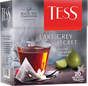 TESS. Earl Grey Secret (черный) пирамидка карт.пачка, 20 пирамидки