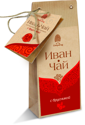 Сибирский кедр. Иван чай с брусникой 50 гр. мягкая упаковка
