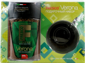 Fresco. Подарочный набор Verona (стекл. банка)  + чашка 95 гр. карт.упаковка