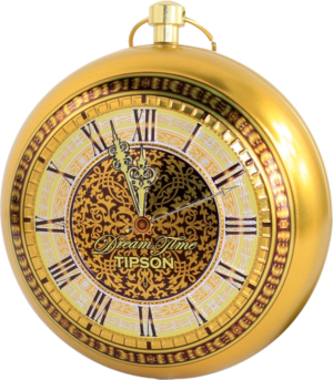 TIPSON. Новый год. Dream Time Collection Clocks Gold/ Время Мечты Золотые Часы 30 гр. жест.банка
