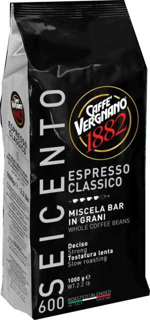 Vergnano. Espresso Classico 600 зерно 1 кг. мягкая упаковка