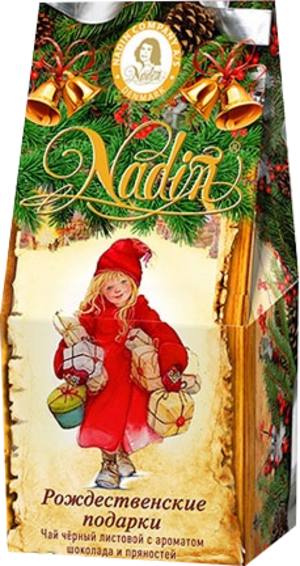 NADIN. Новый год. Рождественские подарки (шоколад, пряности) 50 гр. карт.пачка