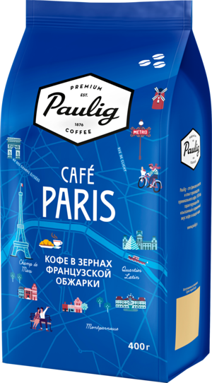 PAULIG. Cafe Paris зерновой 400 гр. мягкая упаковка