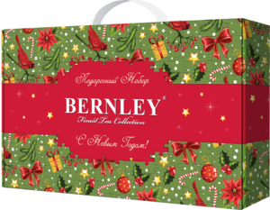 BERNLEY. Новый год. Bernley  Подарочный чайный набор 360 гр. карт.шкатулка, 180 пак.