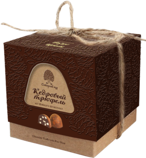 Сибирский кедр. Кедровый трюфель из тёмного шоколада 120 гр. карт.упаковка (Уцененная)