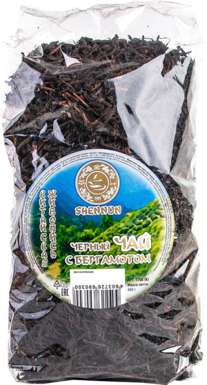 SHENNUN. Черный с бергамотом 400 гр. мягкая упаковка