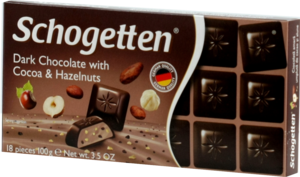 Schogеtten. Dark Chocolate with Cocoa & Hazelnuts 100 гр. карт.упаковка