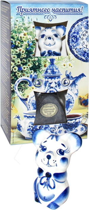Конфуций. Элитный чай + сувенир Мышка 60 гр. чайница керам.