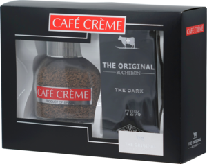 CAFE CREME. Подарочный набор Cafe Creme + Swiss Original  горький 200 гр. карт.упаковка