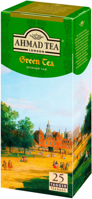 AHMAD TEA. Зеленый карт.пачка, 25 пак.