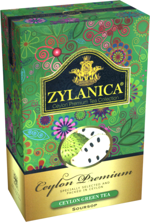 ZYLANICA. Ceylon Premium Green Tea Soursop 100 гр. карт.пачка
