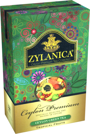 ZYLANICA. Ceylon Premium Tropical Fruits green tea 100 гр. карт.пачка