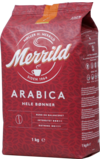 Merrild. Arabica зерновой 1 кг. мягкая упаковка