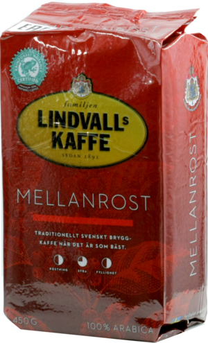 Lindvall's. MEDIUM ROAST молотый 450 гр. вакуумная упаковка (пакет)