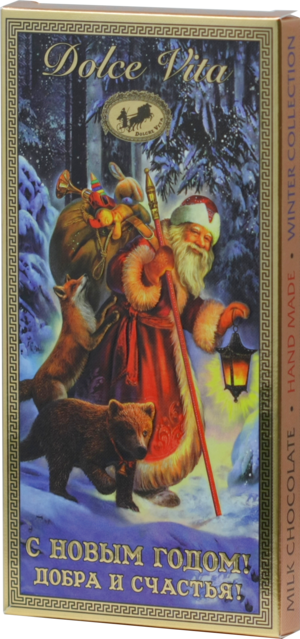 Dolche Vita. Новый год. Шоколад Дед Мороз 100 гр. карт.упаковка (Уцененная)