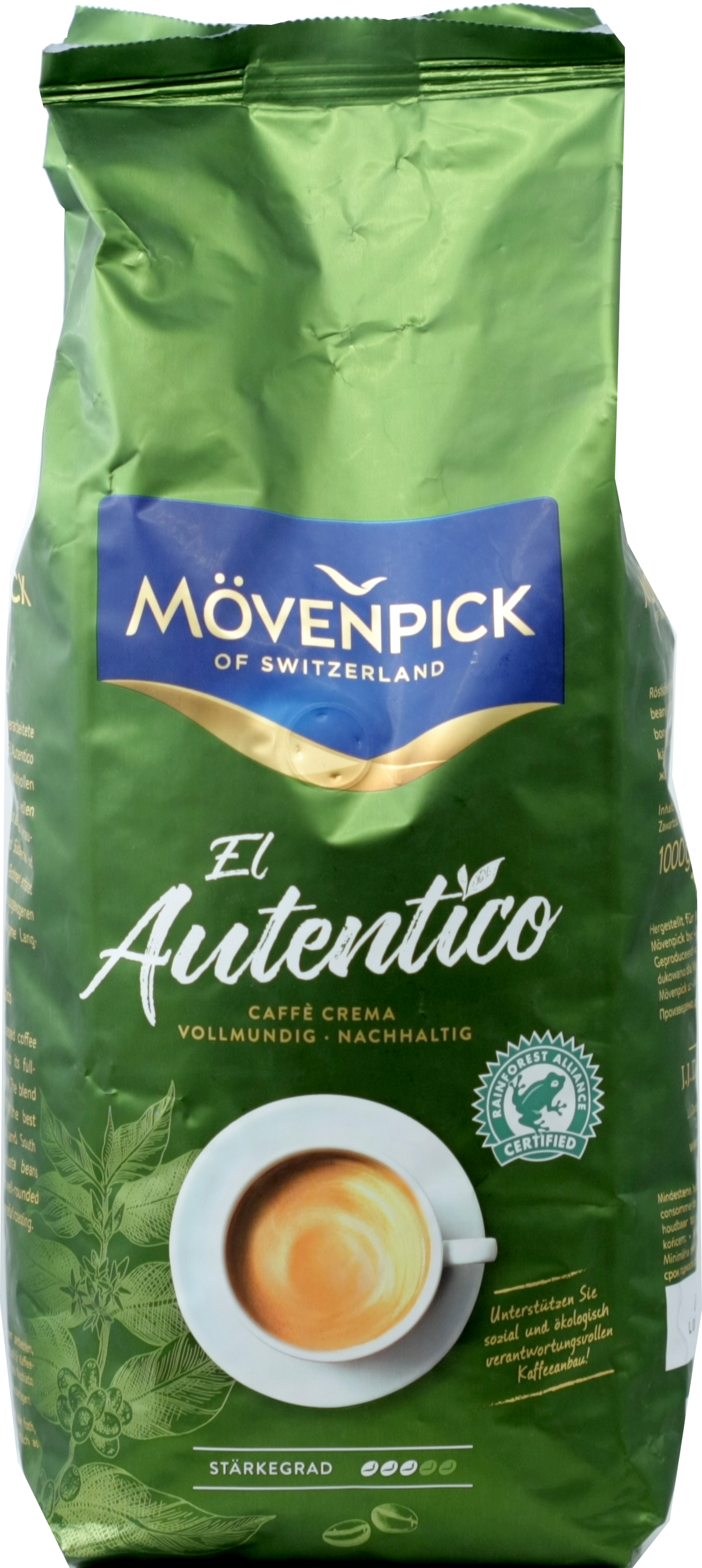 M?venpick. El Autentico Crema зерновой 1 кг. мягкая упаковка