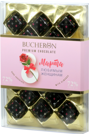 BUCHERON. 8 марта. Excellence с миндалем (роза) 190 гр. пластиковая коробка