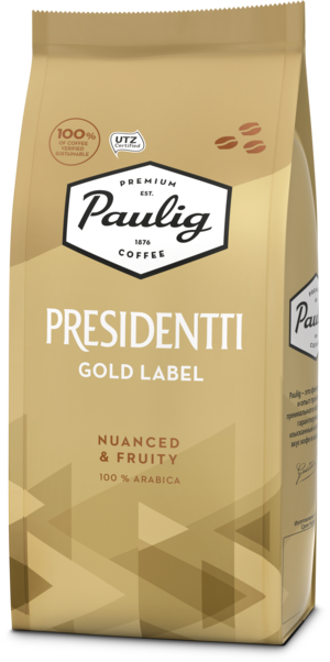 PAULIG. Presidentti Gold Lable (зерновой) 250 гр. мягкая упаковка