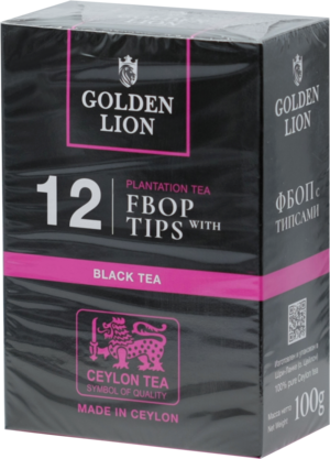 GOLDEN LION. 12 FBOP with tips black tea 100 гр. карт.пачка