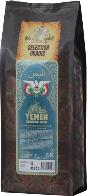 CAFE DE BROCELIANDE. Yemen Arabian Gold (зерновой) 1 кг. мягкая упаковка
