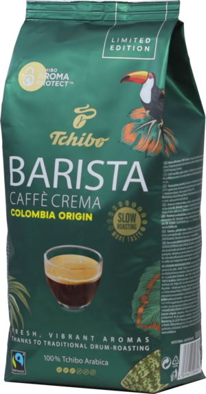 Tchibo. Barista Caffe Crema Colombia origin зерно 1 кг. мягкая упаковка
