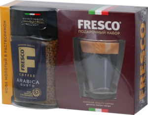 Fresco. Подарочный набор Arabica Gusto + кружка 95 гр. карт.упаковка