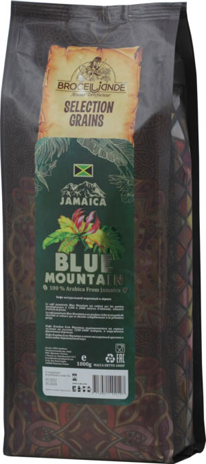 CAFE DE BROCELIANDE. Jamaica Blue Mountain зерновой 1 кг. мягкая упаковка