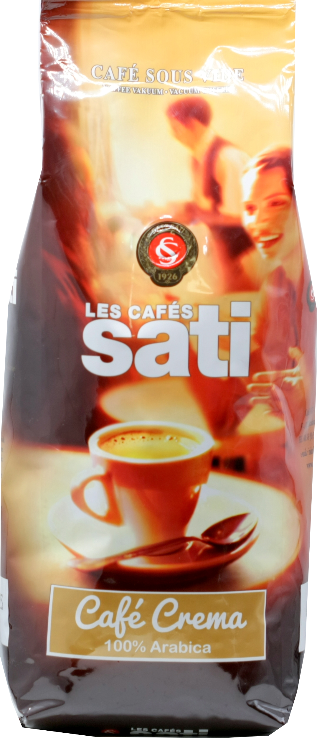 Les Caf?s Sati. Cafe Crema зерно 1 кг. мягкая упаковка
