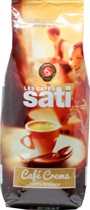 Les Cafés Sati. Cafe Crema зерно 1 кг. мягкая упаковка