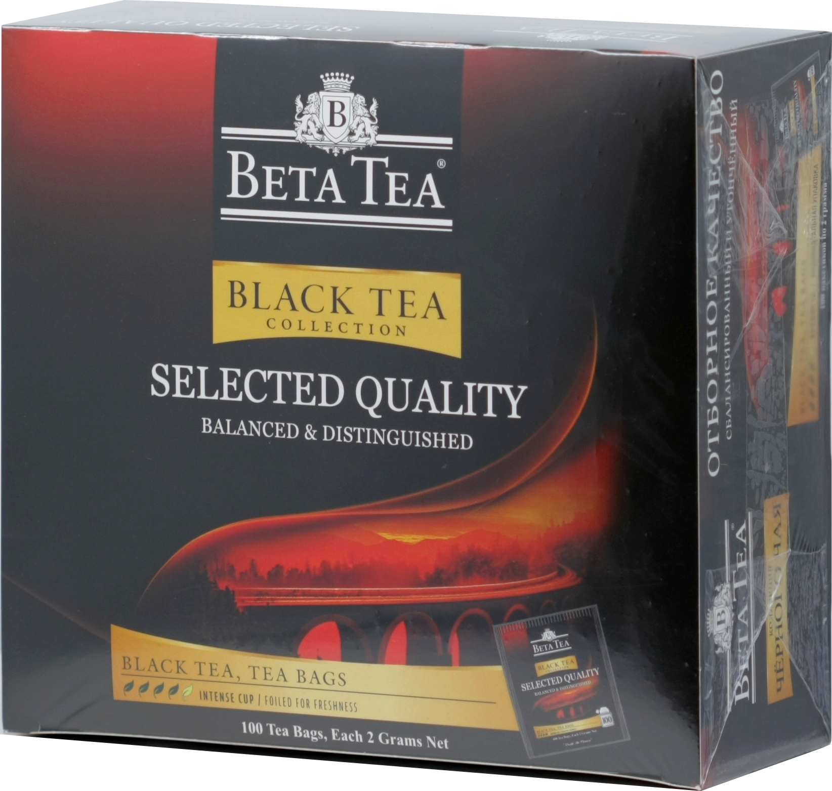 BETA TEA. Selected quality черный 100 + 20 пакетиков в подарок карт.пачка, 120 пак.