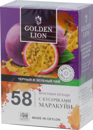 GOLDEN LION. Fruits legend. Маракуйя (зеленый и черный) 90 гр. карт.пачка