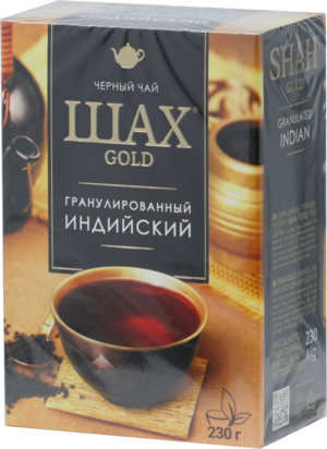 ШАХ GOLD. Черный гранулированный чай 230 гр. карт.пачка