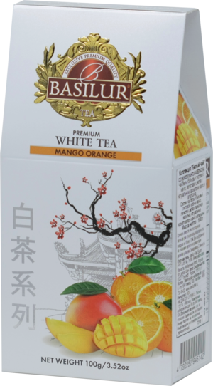 BASILUR. White Tea. Манго-Апельсин 100 гр. карт.пачка
